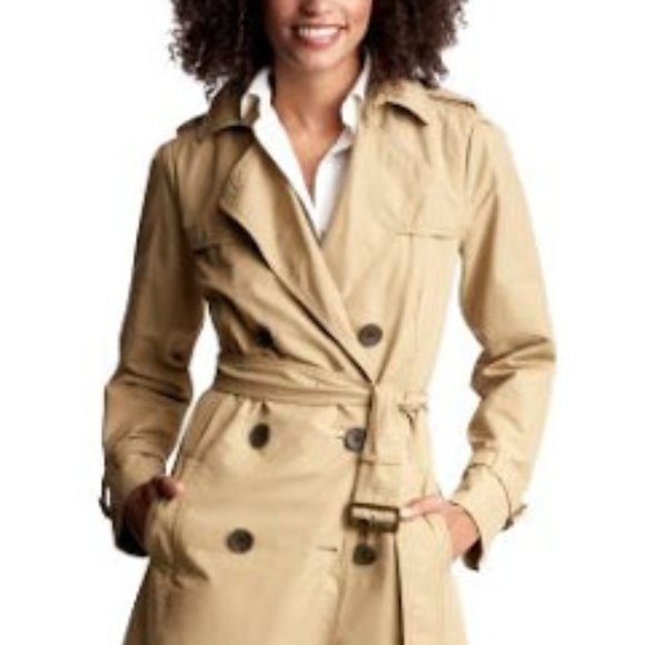 Old Navy Jackets & Blazers - Old Navy Double Breasted Belted Trench Jacket Sz M Khaki Tan